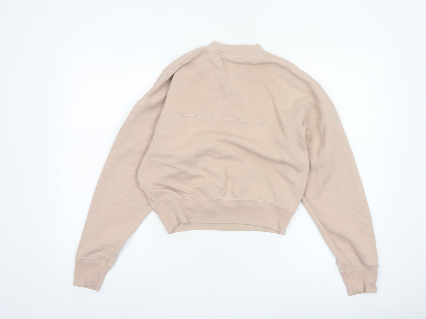 Uniqlo U Women Beige XS Cotton Blend Crew Neck Pullover Jumper