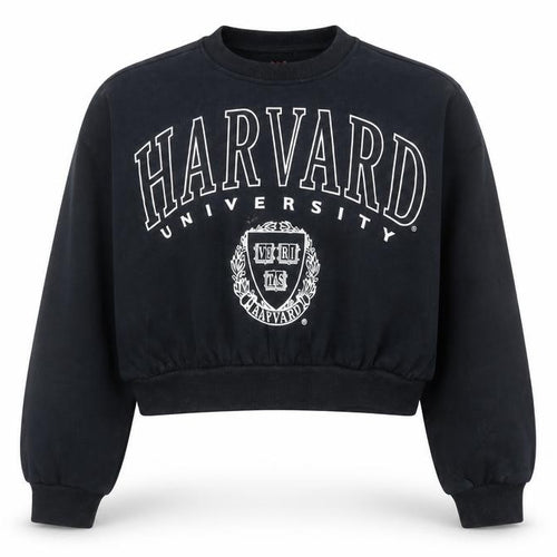 Marks and Spencer Girls Black Harvard Logo Sweatshirt 10-11 Years Pullover