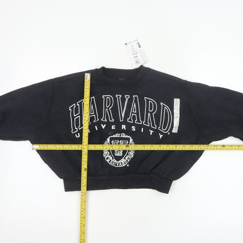 Marks and Spencer Girls Black Harvard Logo Sweatshirt 10-11 Years Pullover