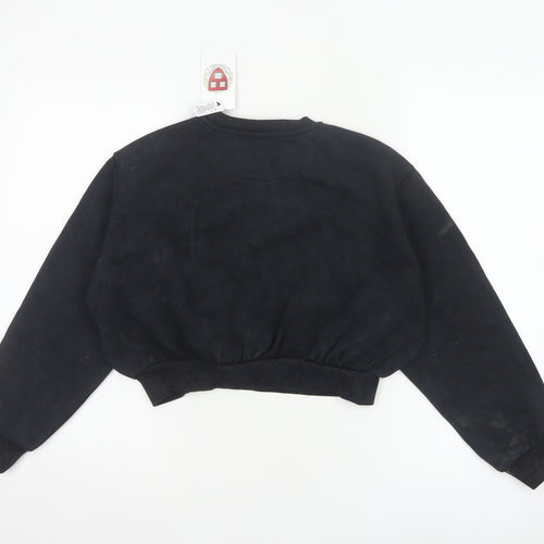 Marks and Spencer Girls Black Harvard Logo Sweatshirt 10-11 Years Pullover