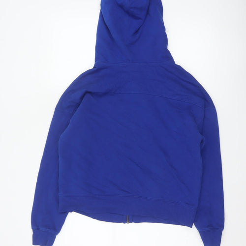 Next Men Blue M Full Zip Hooded Fleece Hoodie Drawstring Pockets