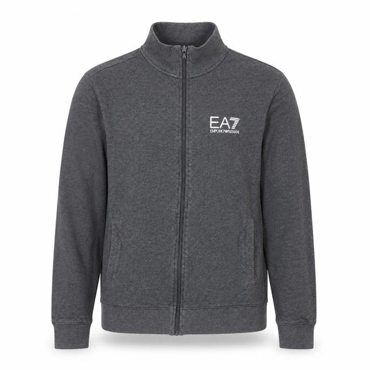 EA7 Emporio Armani Men Grey M Full Zip Logo Track Jacket