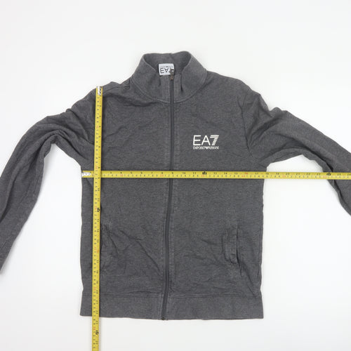 EA7 Emporio Armani Men Grey M Full Zip Logo Track Jacket