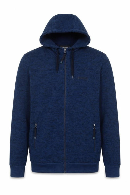 Mountain Warehouse Men’s Blue M Full Zip Hooded Fleece Hoodie