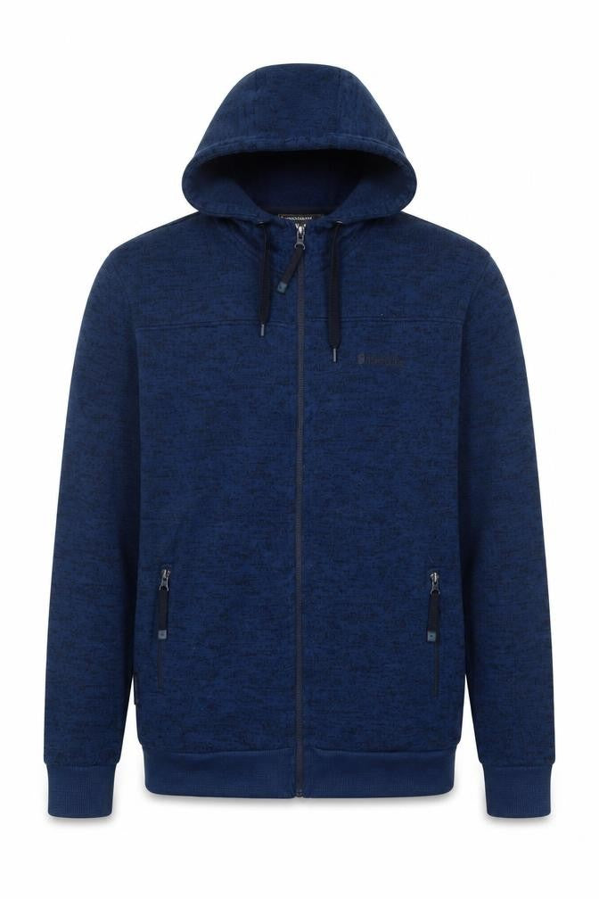 Mountain Warehouse Men’s Blue M Full Zip Hooded Fleece Hoodie