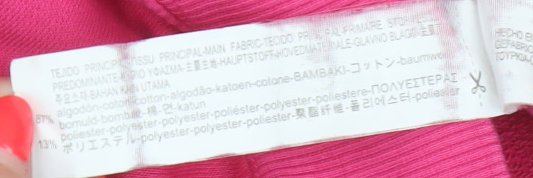 Bershka Women's Pink M Distressed Pullover Crew Neck Sweatshirt