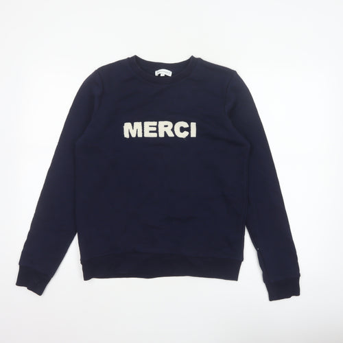 Warehouse Women’s Navy S Merci Logo Pullover Sweatshirt