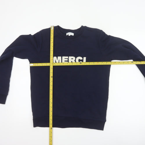 Warehouse Women’s Navy S Merci Logo Pullover Sweatshirt