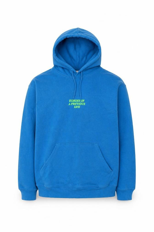 H&M Men's Blue M Relaxed Fit Pullover Hoodie Graphic Print
