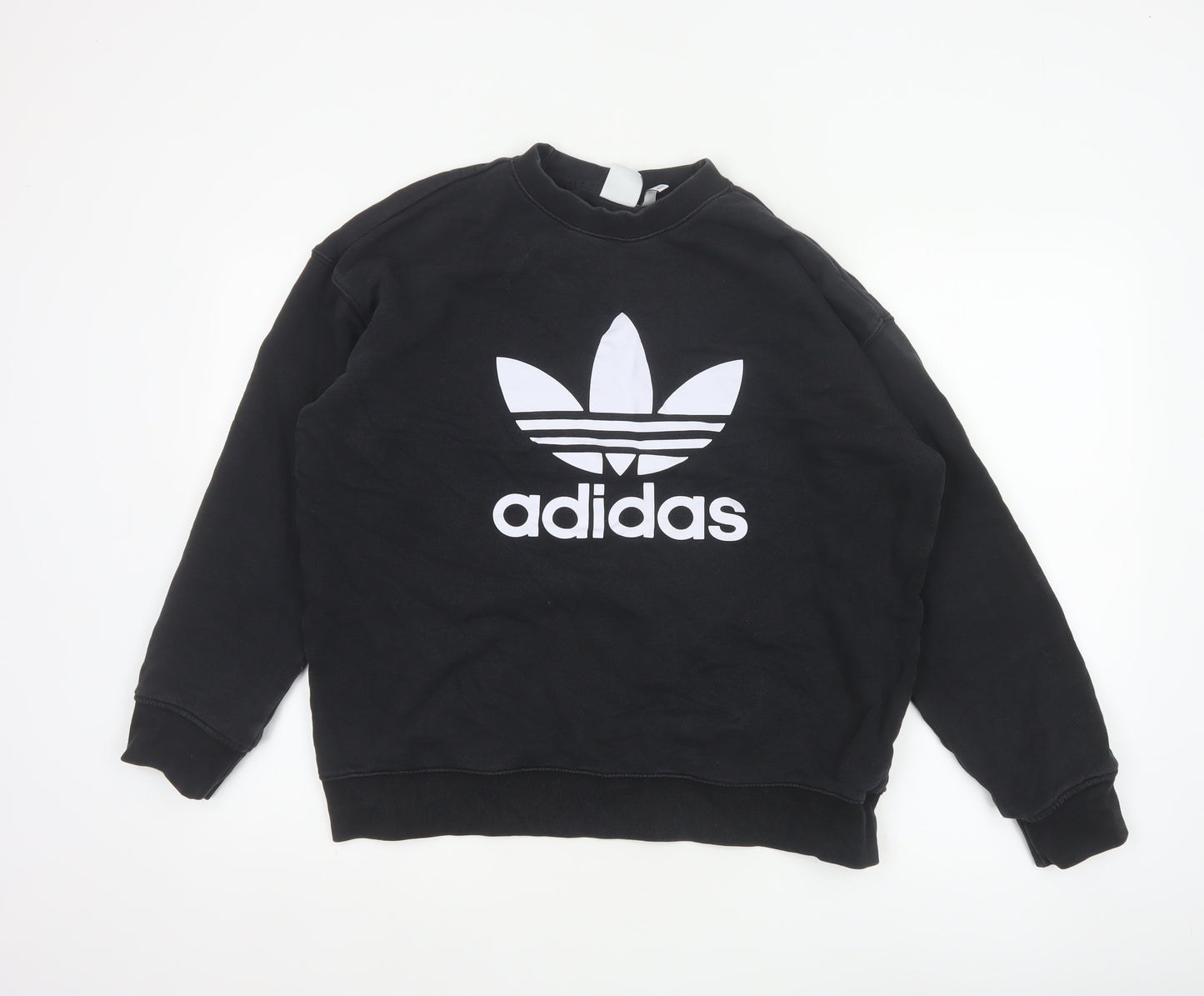 Adidas Women’s Black UK 14 Trefoil Logo Crew Neck Pullover Sweatshirt