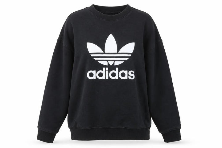 Adidas Women’s Black UK 14 Trefoil Logo Crew Neck Pullover Sweatshirt
