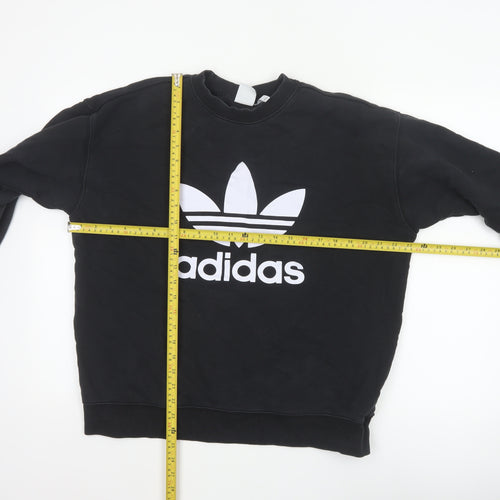 Adidas Women’s Black UK 14 Trefoil Logo Crew Neck Pullover Sweatshirt