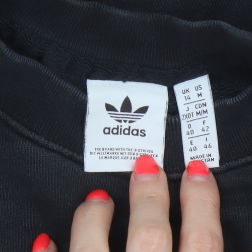 Adidas Women’s Black UK 14 Trefoil Logo Crew Neck Pullover Sweatshirt