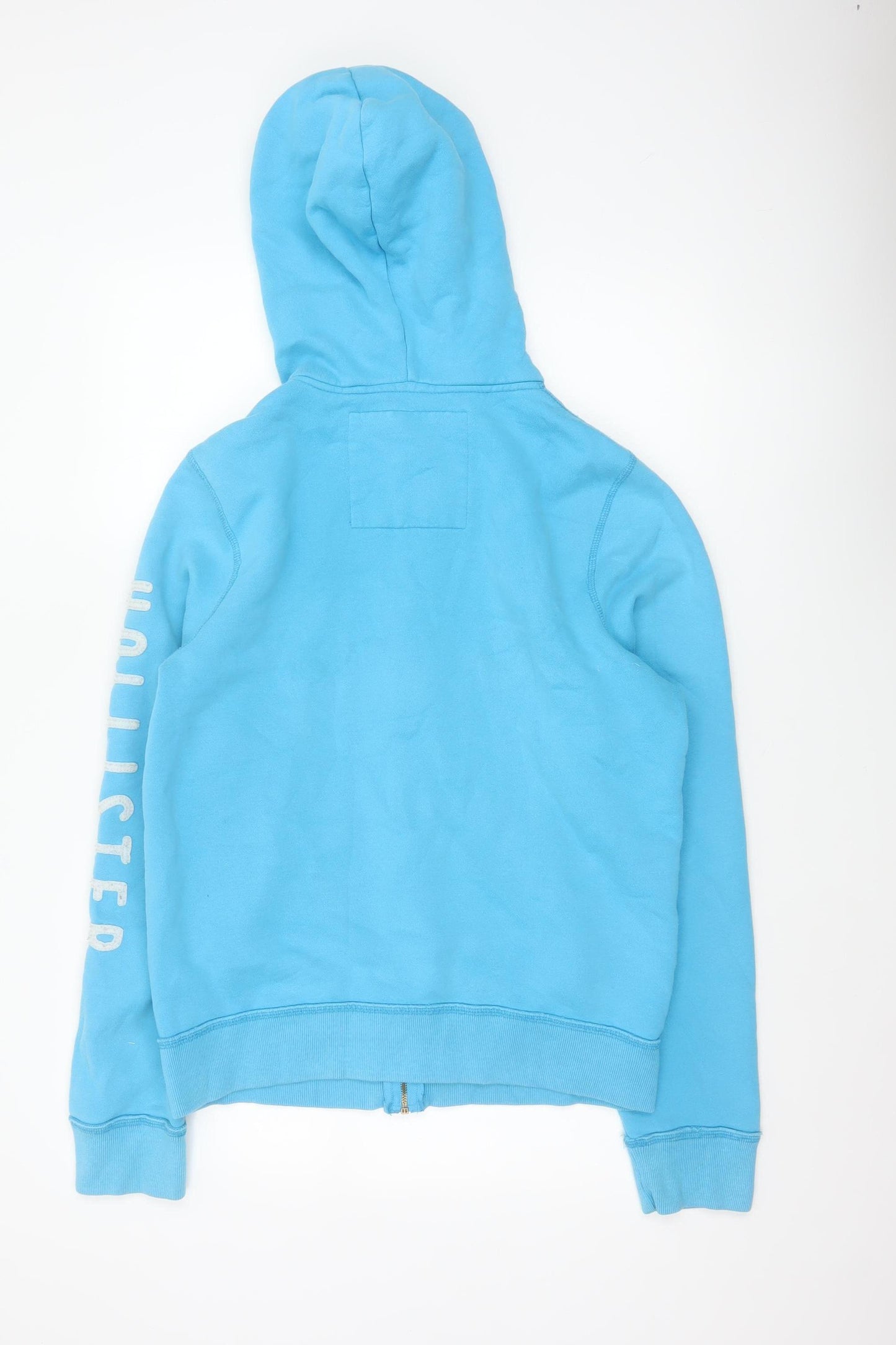 Hollister Men’s Blue M Full Zip Logo Hoodie Fleece Drawstring Pockets