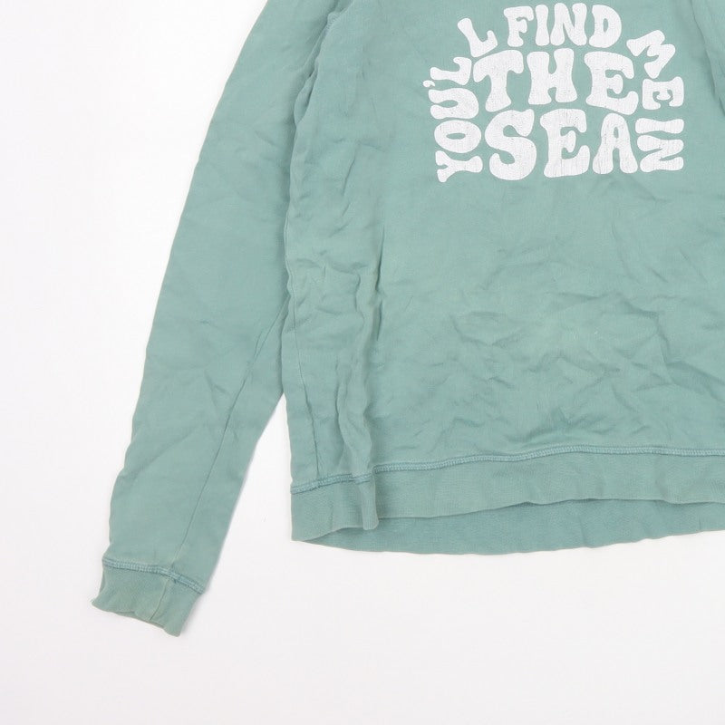 Additional view of FatFace Women Green UK 10 Pullover Sweatshirt Sea Graphic Raglan