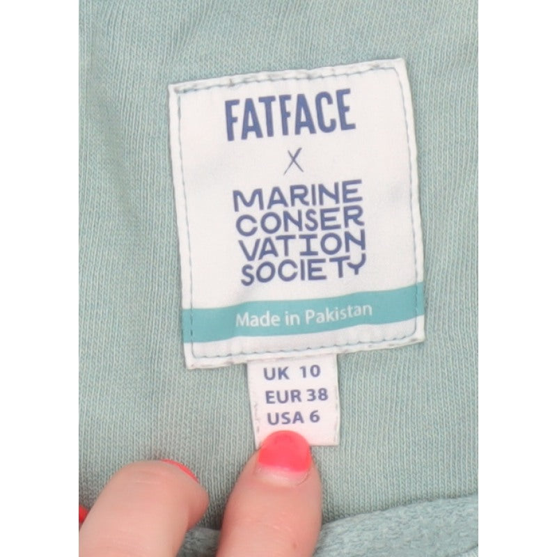 Additional view of FatFace Women Green UK 10 Pullover Sweatshirt Sea Graphic Raglan