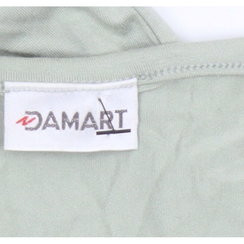 Damart Women’s Green UK 10 Basic 3/4 Sleeve Keyhole Jersey Top