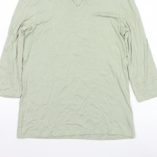 Damart Women’s Green UK 10 Basic 3/4 Sleeve Keyhole Jersey Top