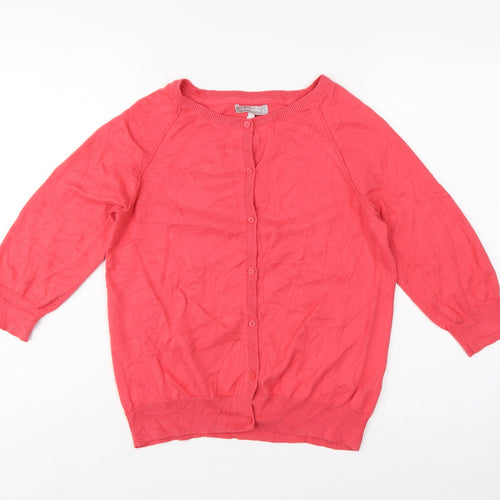 Red Herring Women’s Pink Size 14 Button Knit Cardigan Raglan Long Sleeve