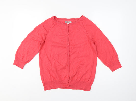 Red Herring Women’s Pink Size 14 Button Knit Cardigan Raglan Long Sleeve