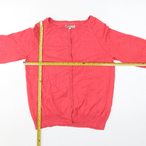 Red Herring Women’s Pink Size 14 Button Knit Cardigan Raglan Long Sleeve