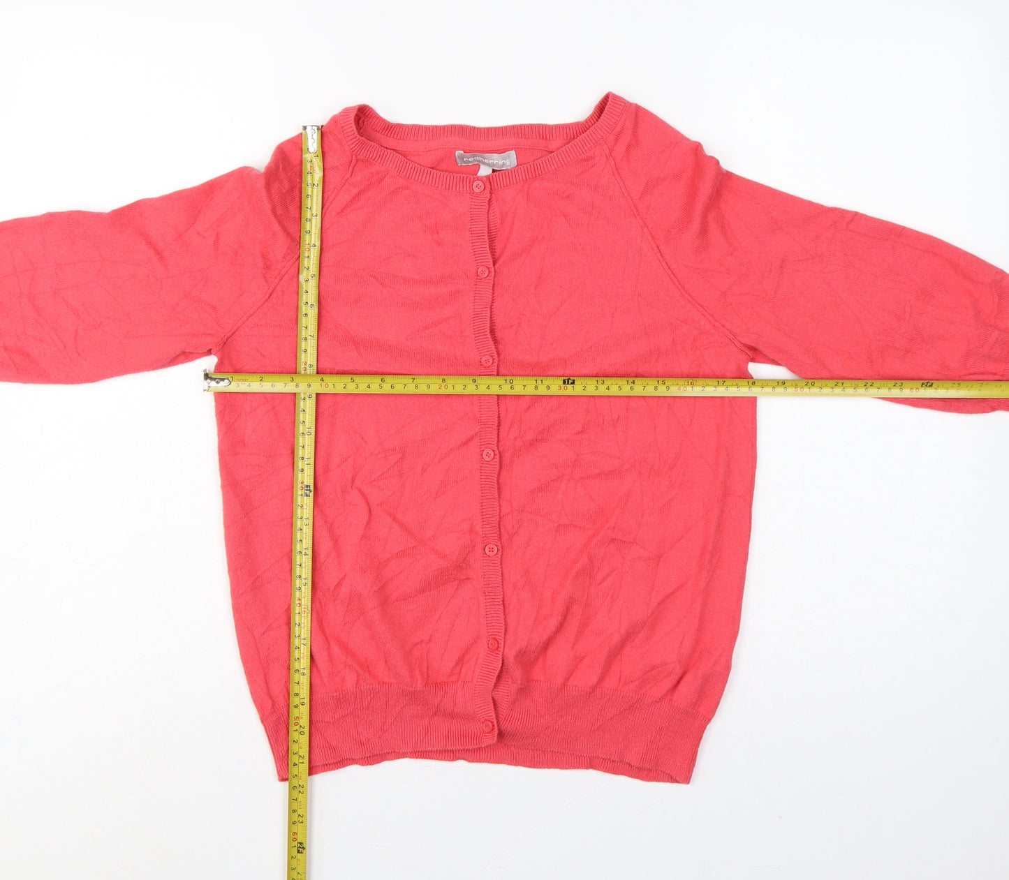 Red Herring Women’s Pink Size 14 Button Knit Cardigan Raglan Long Sleeve