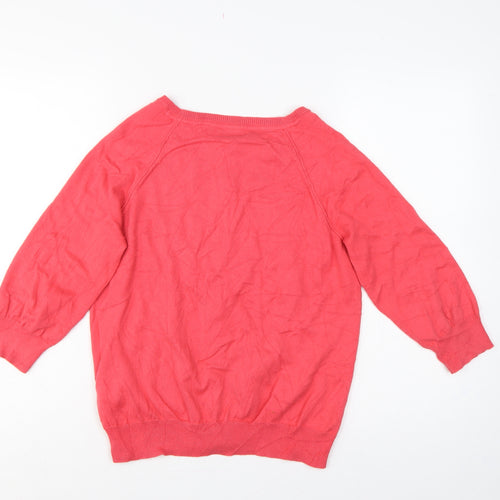 Red Herring Women’s Pink Size 14 Button Knit Cardigan Raglan Long Sleeve