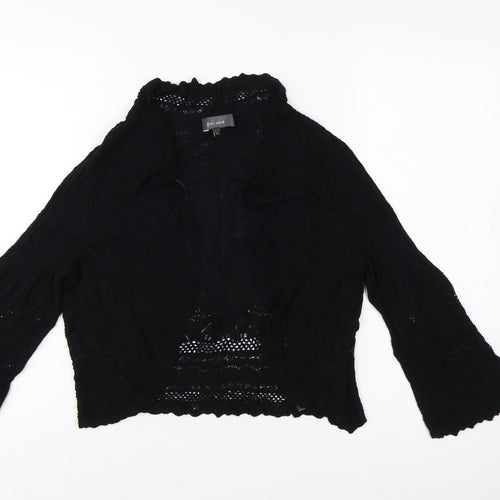Per Una Women’s Black UK 16 Open-Knit Cardigan Long Sleeve