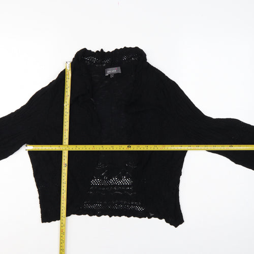Per Una Women’s Black UK 16 Open-Knit Cardigan Long Sleeve