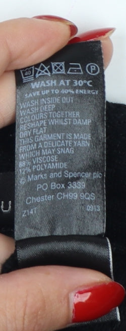 Per Una Women’s Black UK 16 Open-Knit Cardigan Long Sleeve