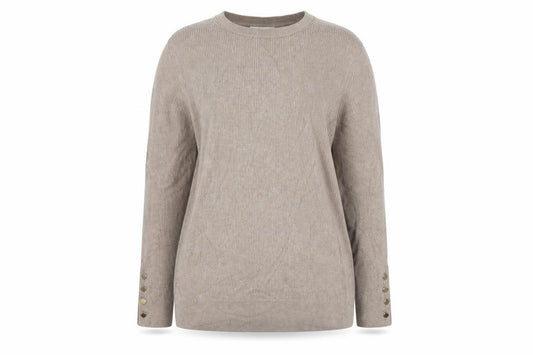 Marks and Spencer Women’s Beige Rib Knit Crew Neck Jumper Size 18