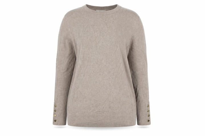 Marks and Spencer Women’s Beige Rib Knit Crew Neck Jumper Size 18