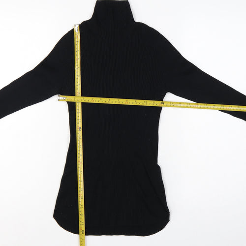 Uniqlo Mame Kurogouchi Women Black M Ribbed High Neck Bell Sleeve Jumper