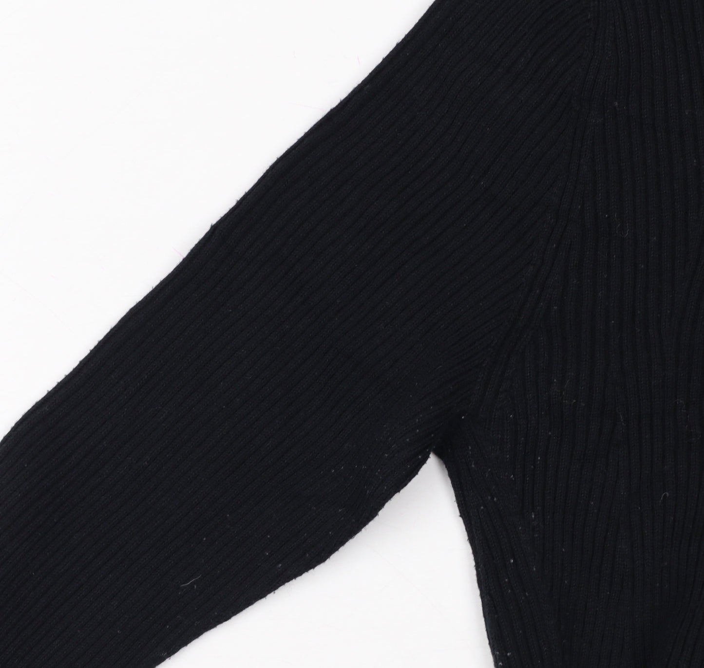 Uniqlo Mame Kurogouchi Women Black M Ribbed High Neck Bell Sleeve Jumper