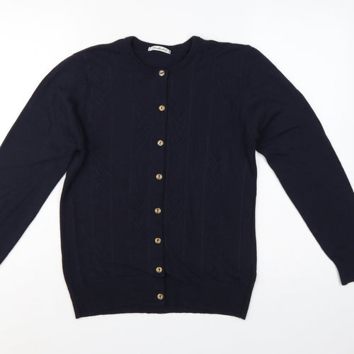 Berkertex Women’s Blue UK 10 Button Cardigan Long Sleeve Knit