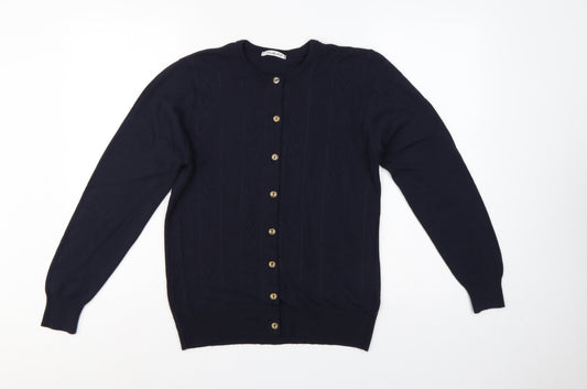 Berkertex Women’s Blue UK 10 Button Cardigan Long Sleeve Knit