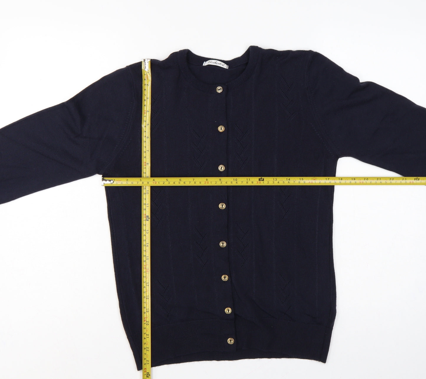 Berkertex Women’s Blue UK 10 Button Cardigan Long Sleeve Knit