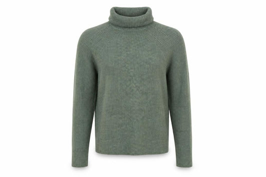Marks and Spencer Women’s Green Roll Neck Rib Knit Jumper UK 4