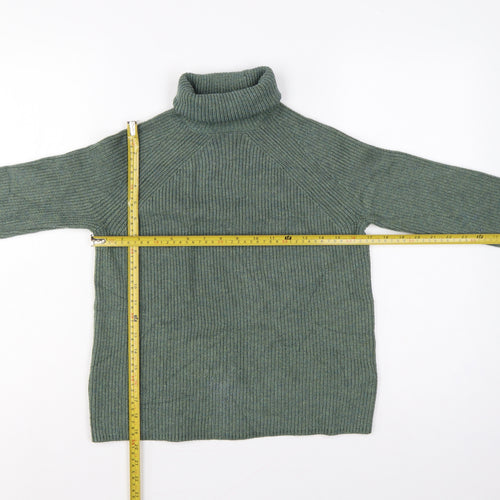 Marks and Spencer Women’s Green Roll Neck Rib Knit Jumper UK 4