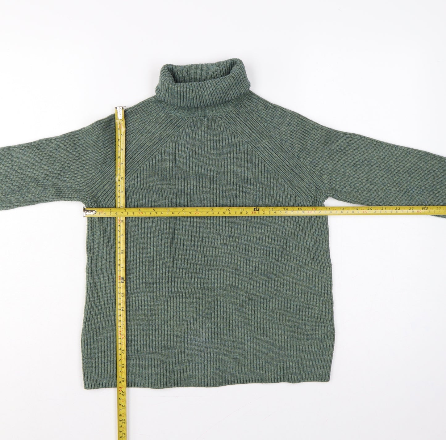 Marks and Spencer Women’s Green Roll Neck Rib Knit Jumper UK 4