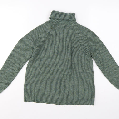 Marks and Spencer Women’s Green Roll Neck Rib Knit Jumper UK 4