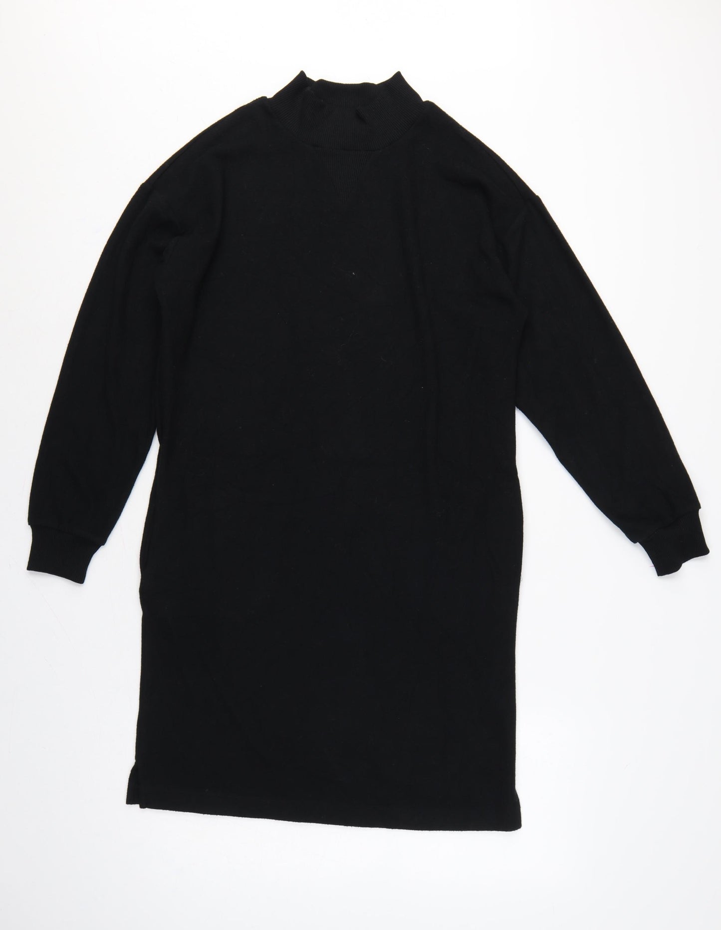 Marks and Spencer Women Black UK 6 Jumper Dress Mock Neck Knit