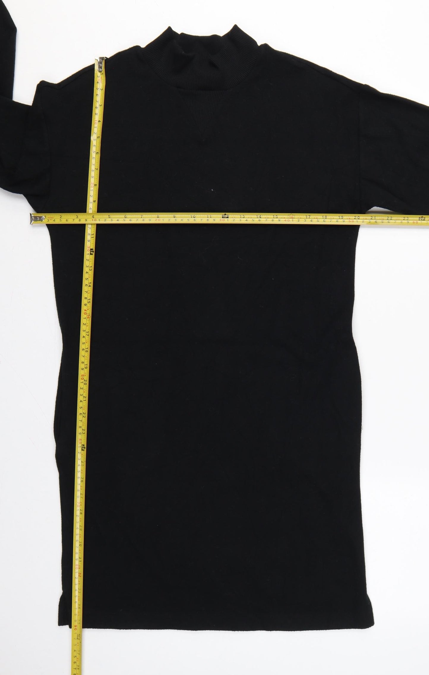 Marks and Spencer Women Black UK 6 Jumper Dress Mock Neck Knit