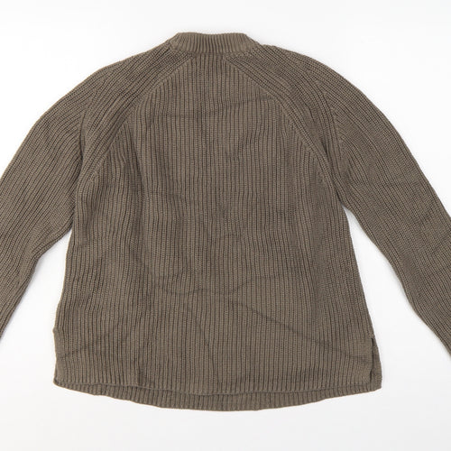 Marks and Spencer Women Grey M Chunky Knit High Neck Jumper