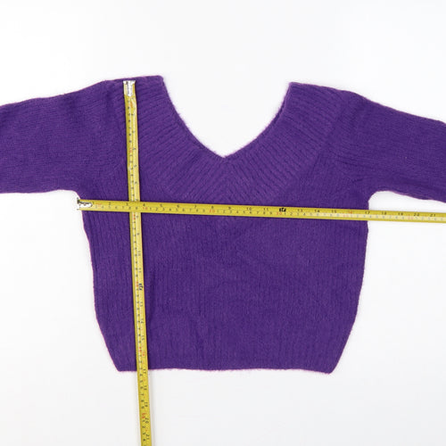 Divided Women’s Purple V-Neck Knit Pullover Jumper Size S