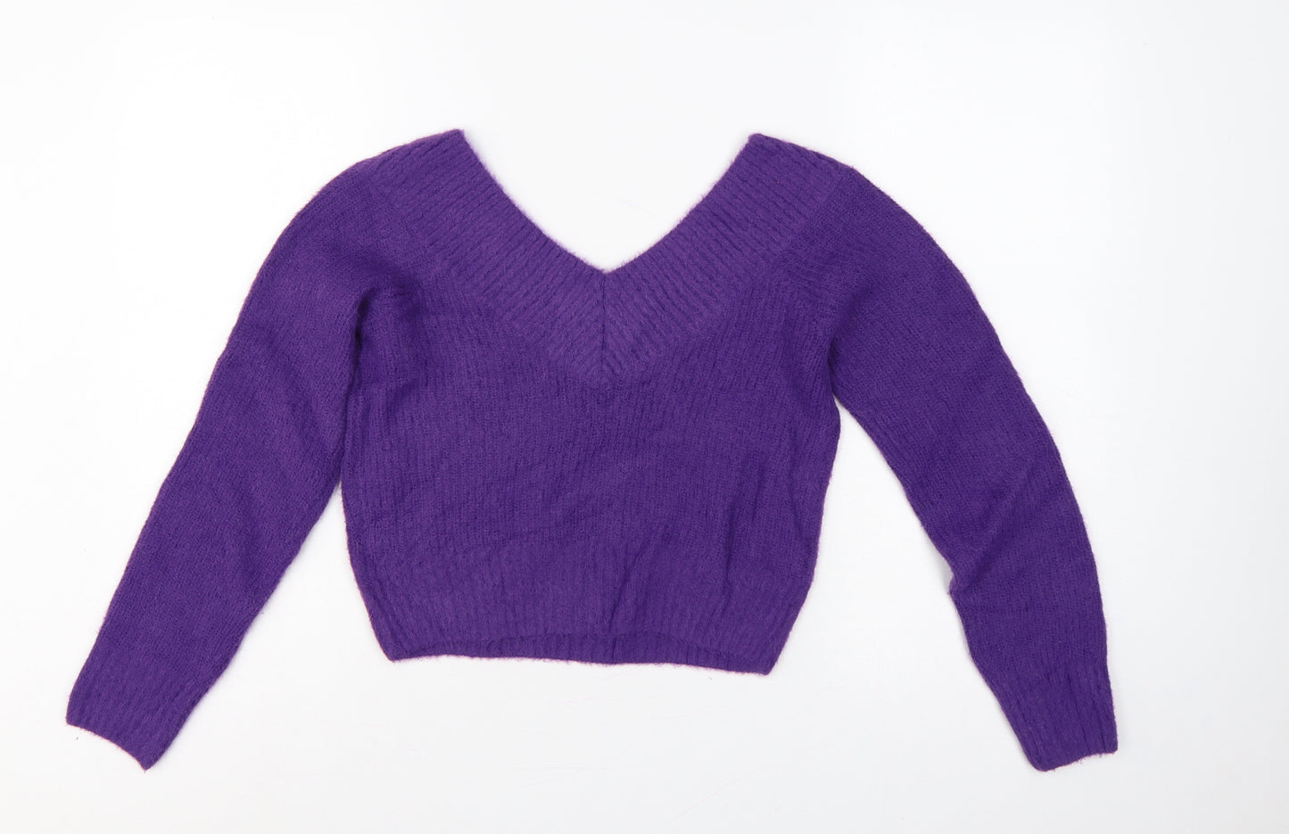 Divided Women’s Purple V-Neck Knit Pullover Jumper Size S
