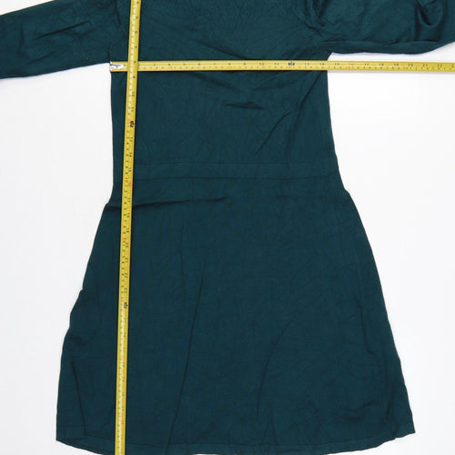Warehouse Women Green UK 12 Fit & Flare Knit Knee Dress