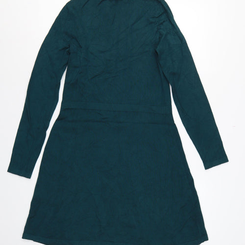 Warehouse Women Green UK 12 Fit & Flare Knit Knee Dress