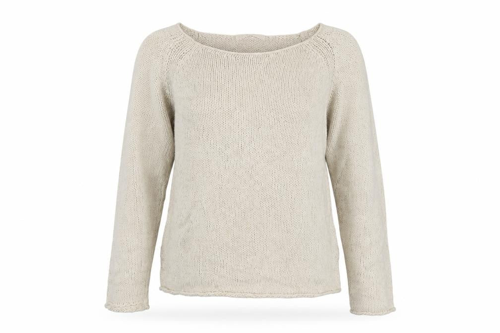 Marks and Spencer Women Beige UK 12 Boat Neck Cotton Knit Jumper