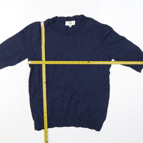 Noa Noa Women’s Blue Cotton 3/4 Sleeve Pullover Jumper UK 12